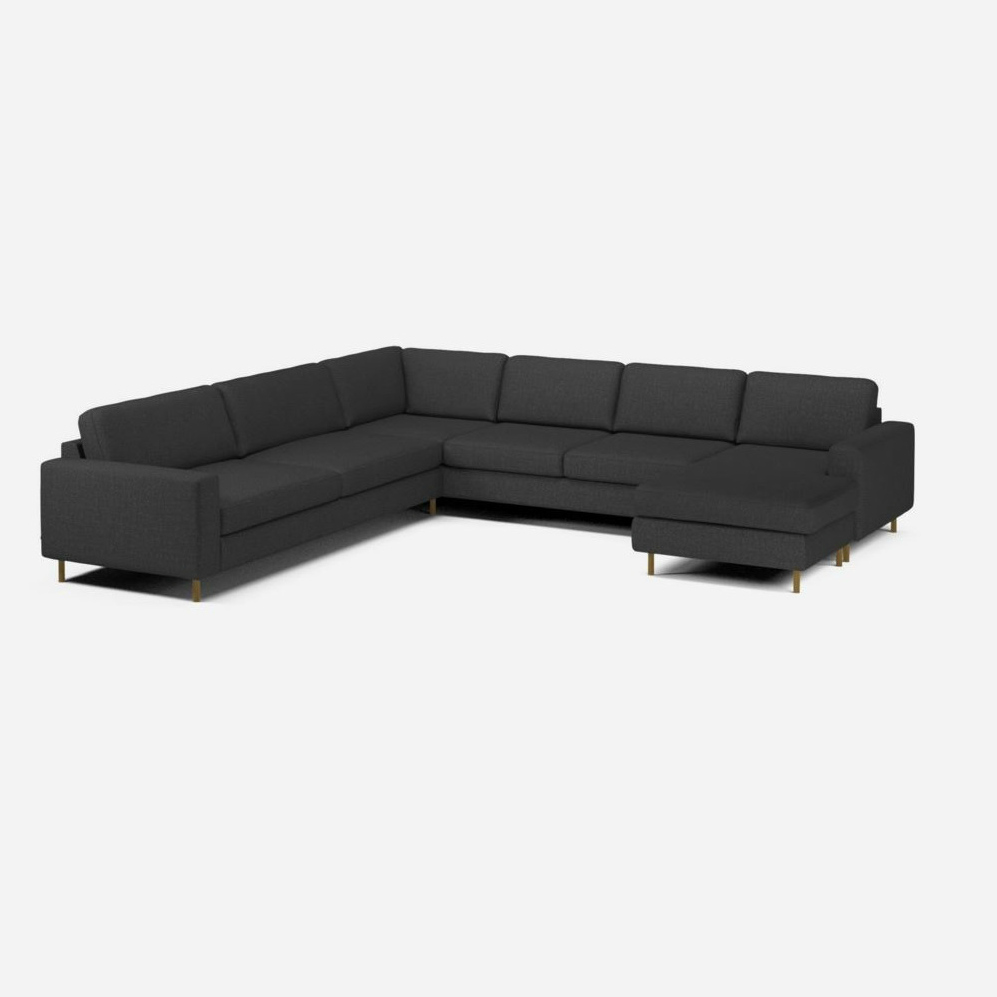 Scandinavia 6 seater Cornersofa (2 corner 3) with Chaise longue left 2
