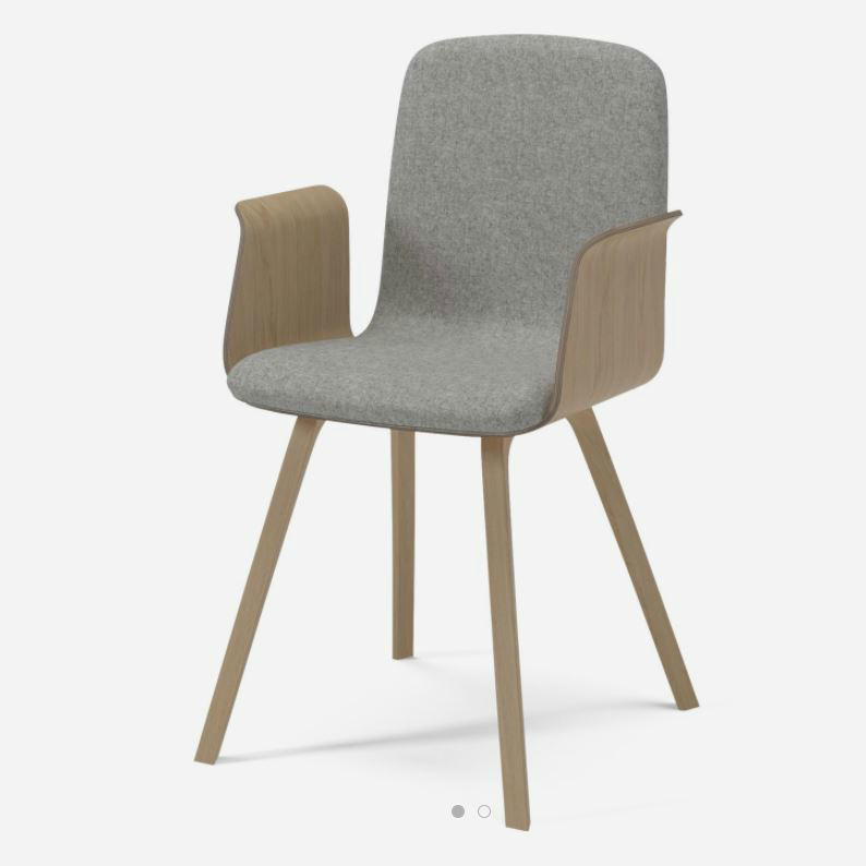 kėdė Palm dining chair with armrest and upholstered seat vilna ąžuolas