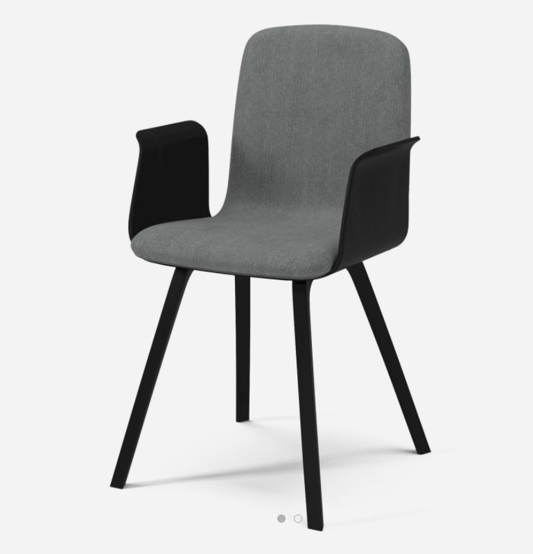 kėdė Palm dining chair with armrest and upholstered seat