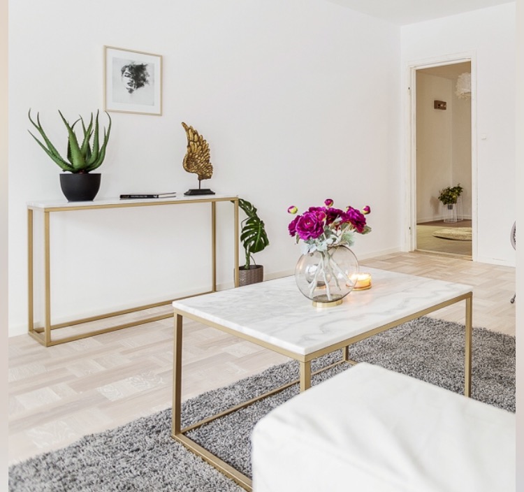 staliukas Accent Frame to console table, 100x35, faint brass colour interjere