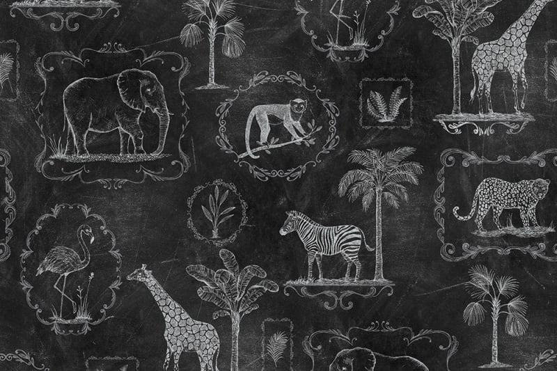 Tapetai Rebelwalls, home, Animal Party, Blackboard