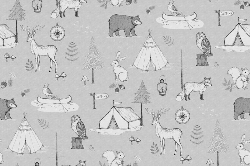 Tapetai Rebelwalls, home, Camping Trip, Grey