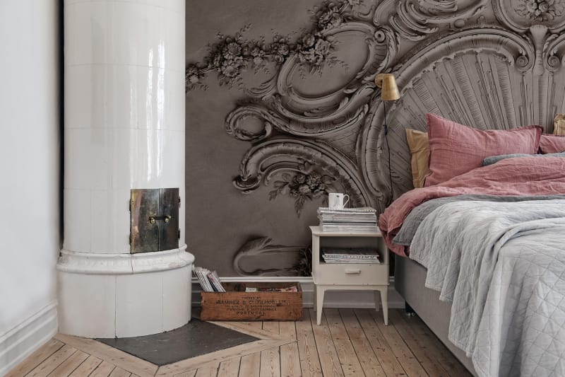Tapetai rebelwalls, palette, Stucco Gloria, Clay, R15482 interjere