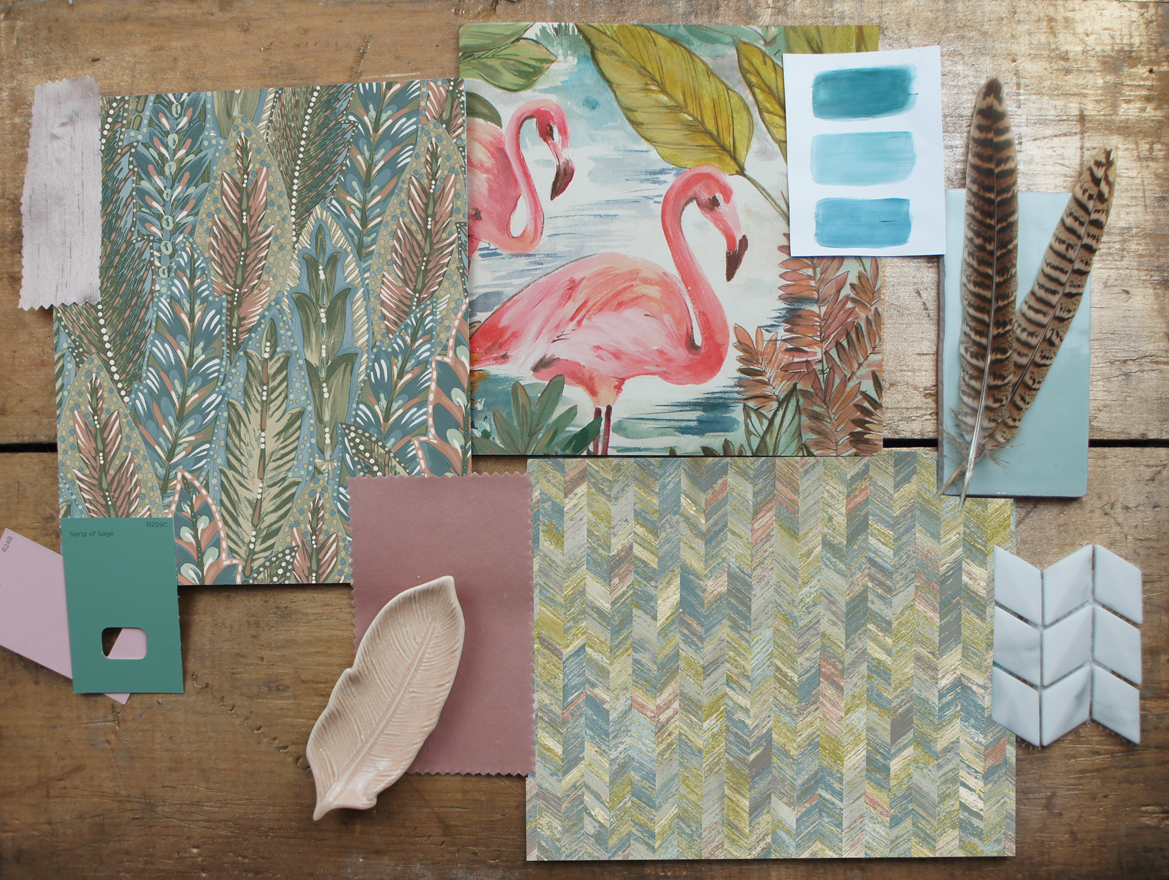 TAPETAI, AMAZONIA, AMHERST, CORAL BLUE, 91302 INSPIRACIJA