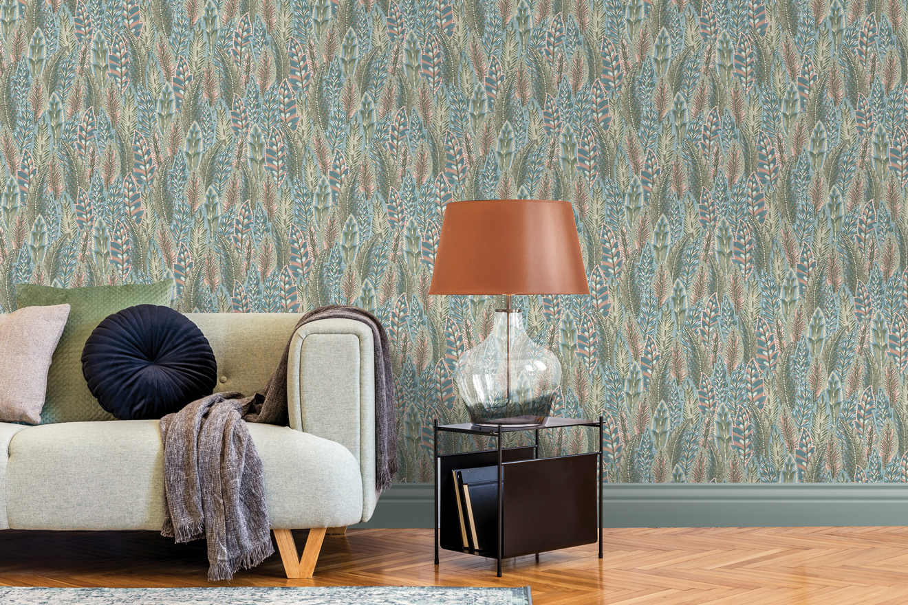 TAPETAI, AMAZONIA, AMHERST, CORAL BLUE, 91302 SIENA